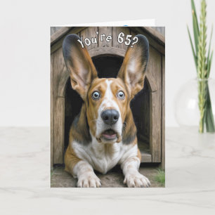 65th Birthday Humor with Basset Hound  Card
