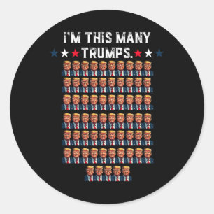 65th Birthday I'm This Many Trumps For Trump Suppo Classic Round Sticker