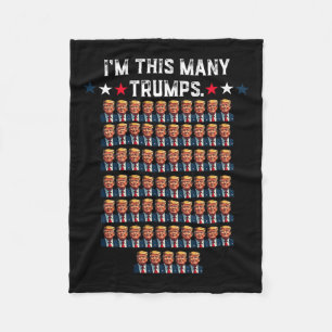 65th Birthday I'm This Many Trumps For Trump Suppo Fleece Blanket