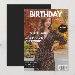 65th birthday invitations for her Magazine Cover