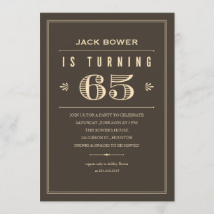 65th Birthday Invitations for Men