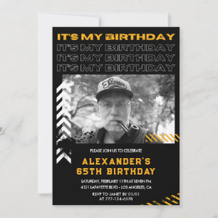 65th birthday invitations Men Photo Spray paint