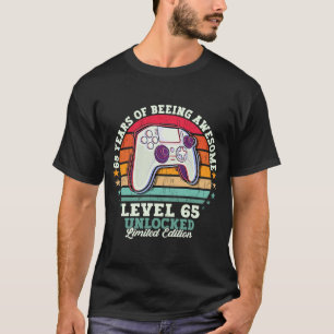 65th Birthday Level 65 Unlocked Gamer Vintage 1958 T-Shirt