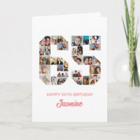 65th Birthday Number 65 Photo Collage Personalised