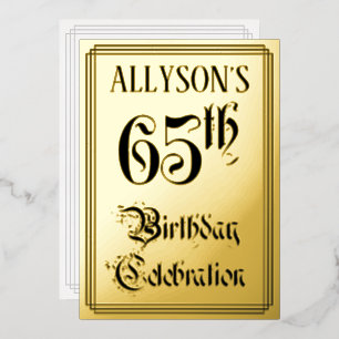 65th Birthday Party — Elegant Script + Custom Name