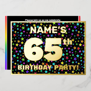 65th Birthday Party — Fun, Colourful Stars Pattern