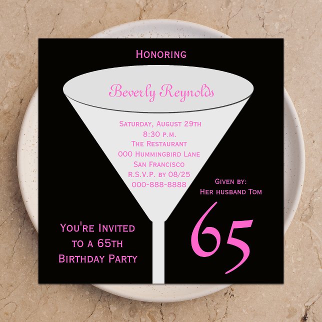 65th Birthday Party Invitation 65th Toast (Creator Uploaded)
