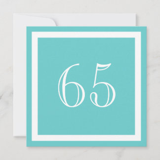 65th Birthday Party Invitation - Aqua