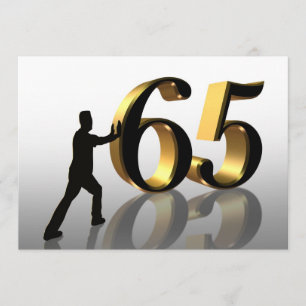 65th Birthday party invitation "Pushing 65"