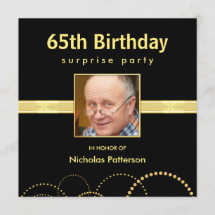 65th Birthday Party Invitations - Custom Photo