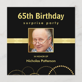 65th Birthday Party Invitations - Custom Photo