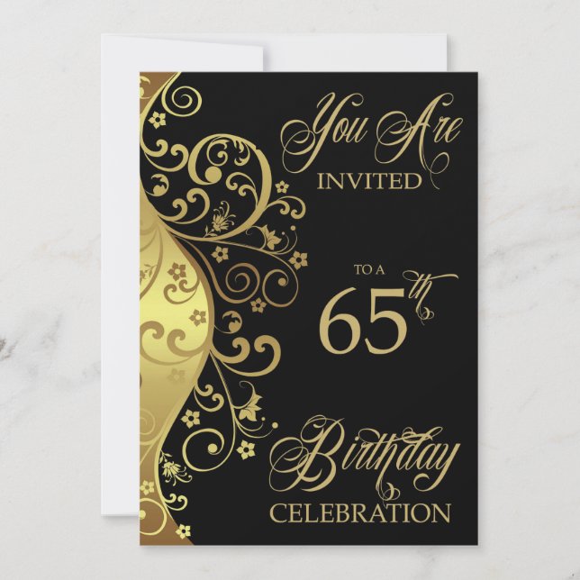 65th Birthday Party Personalised Invitation (Front)