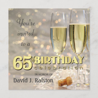 65th Birthday Party - Personalised Invitations
