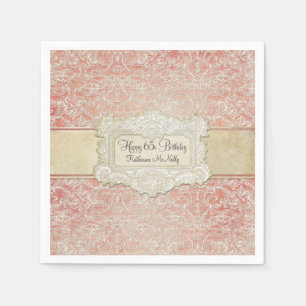65th Birthday Party Vintage French Regency Lace Napkin
