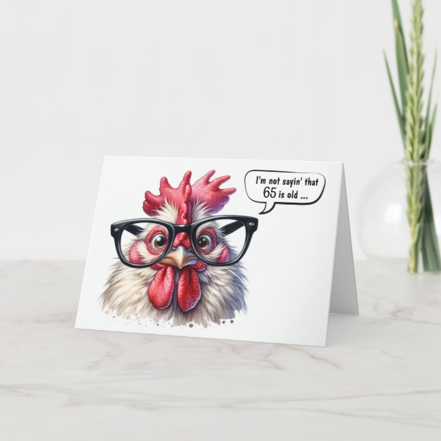 65th Birthday Rooster Humour Card (Front)