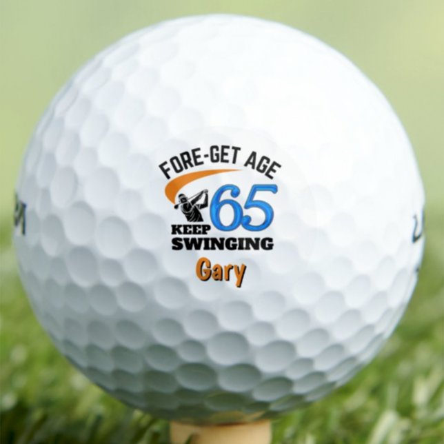 65th Birthday Stepfather Gift Funny Blue Custom Golf Balls (Creator Uploaded)
