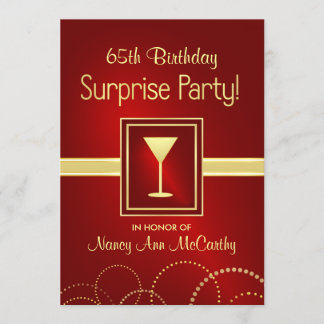 65th Birthday Surprise Party Invitations