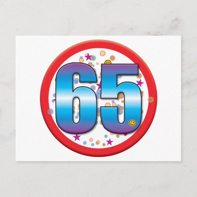 65th Birthday v2 Postcard (Front)