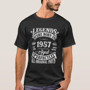65th Birthday Vintage Legends Born In 1957 65 T-Shirt