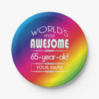 65th Birthday Worlds Best Fabulous Rainbow