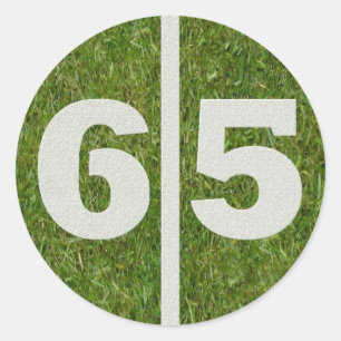 65th Birthday Yard Football Sticker