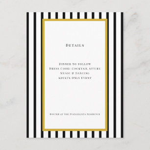 65th Black & Gold Birthday Details Card