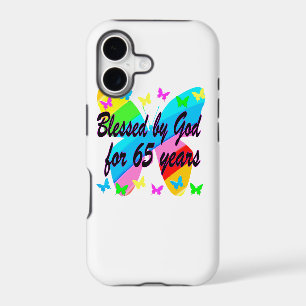 65TH BLESSED BY GOD BUTTERFLY DESIGN