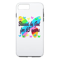 65TH BLESSED BY GOD BUTTERFLY DESIGN