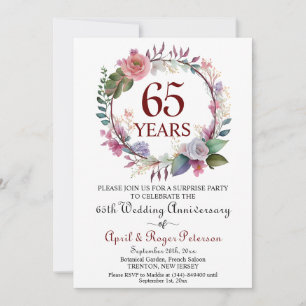 65th Blue Sapphire Surprise Wedding Anniversary  Invitation