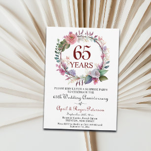 65th Blue Sapphire Surprise Wedding Anniversary  Invitation
