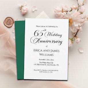 65th Blue Sapphire Wedding Anniversary Elegant Invitation