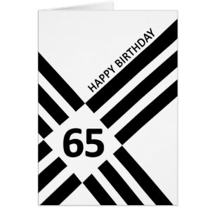 65th Diagonal Black Line Design Birthday