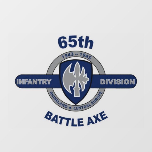 65th Infantry Division Battle Axe, static on front (Sheet)