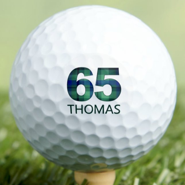 65th Plaid Gift for Granddad - 65 Cool Classy Golf Balls (Creator Uploaded)