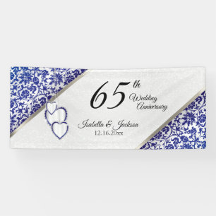 65th Sapphire Blue Anniversary / Birthday  Banner