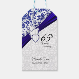 65th Sapphire Wedding Anniversary Gift Tags