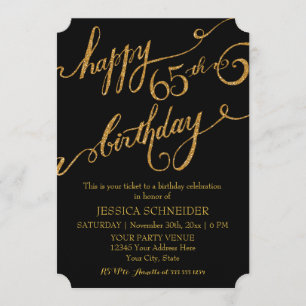 65th, Sixtyfifth Birthday Party Ticket Celebration Invitation