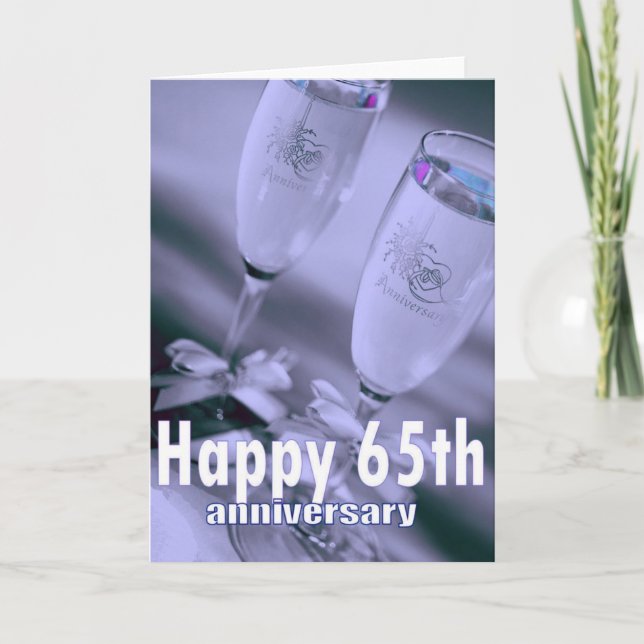 65th wedding anniversary champagne celebration card (Front)