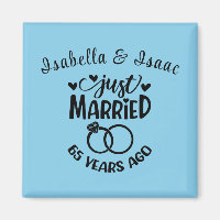 65th Wedding Anniversary Custom Names Sky Blue