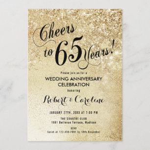 65th Wedding Anniversary Gold Invitation