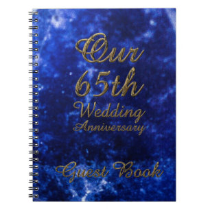 65th Wedding Anniversary Guest Book Blue Sapphire