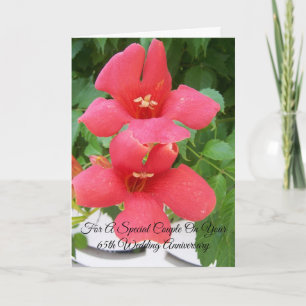 65th Wedding Anniversary Mum & Dad Trumpet Vine Card