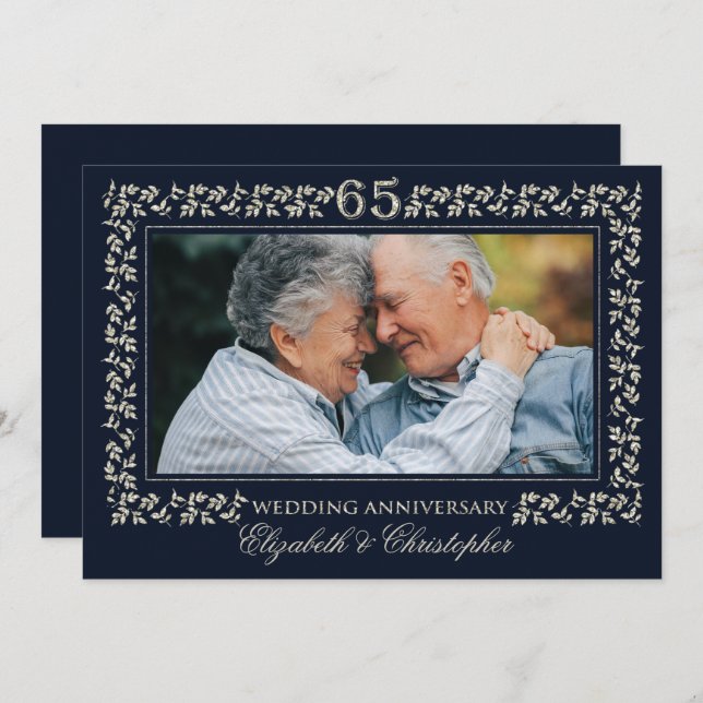 65th Wedding Anniversary Party | Custom Photo Invitation (Front/Back)