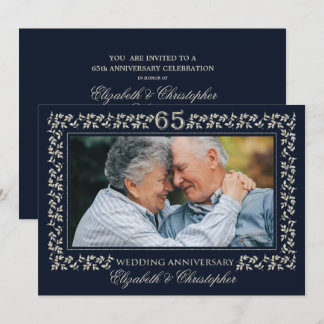 65th Wedding Anniversary Party | Custom Photo Invitation