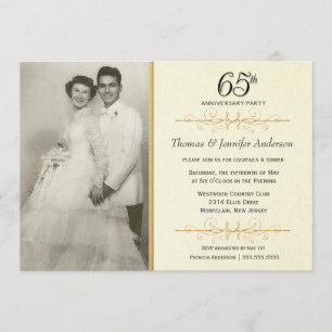 65th Wedding Anniversary Party Invitations