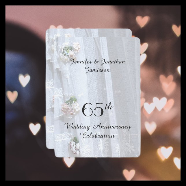 65th Wedding Anniversary Party, Vintage Lace Invitation (Creator Uploaded)