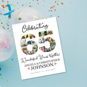 65th Wedding Anniversary Photo Collage party Sign