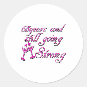 65th year anniversary classic round sticker