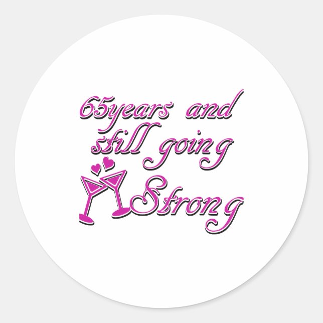 65th year anniversary classic round sticker (Front)