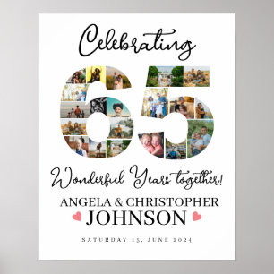 65th years of marriage Anniversary Photo Collage Poster